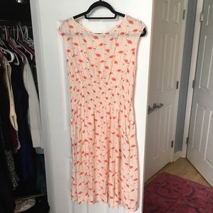 Kate Spade Flamingo Dress Size Large